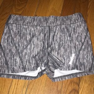 Gray Reebok compression shorts